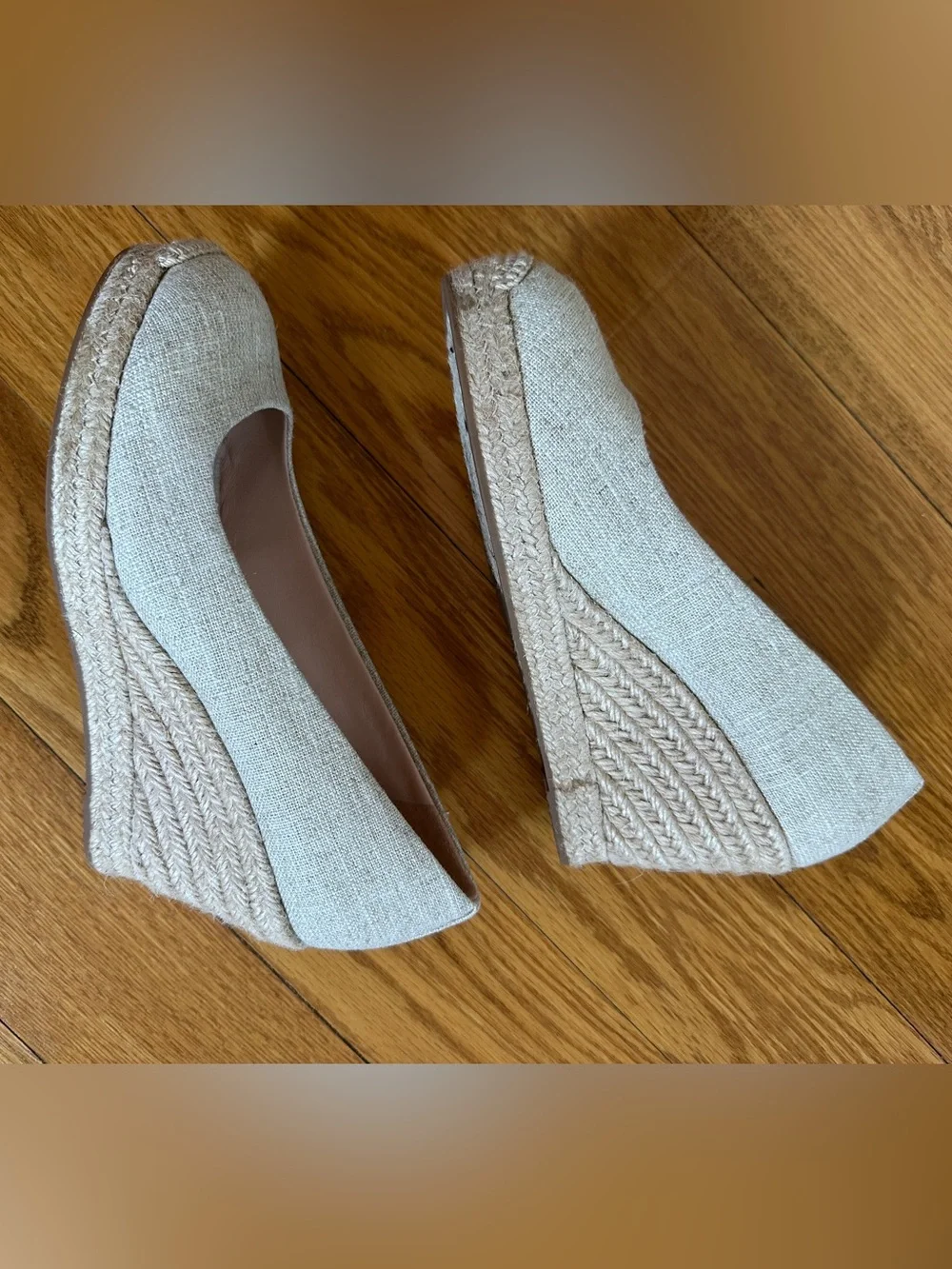 J. Crew Women's Natural Linen Wedges
